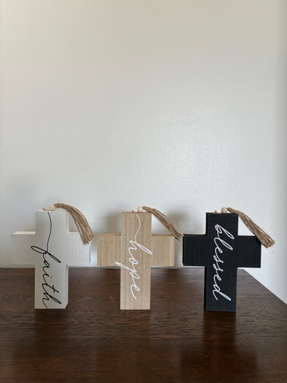 NWT - HOPE, FAITH & BLESSED Wooden Cross Trio - Picture 6 of 14